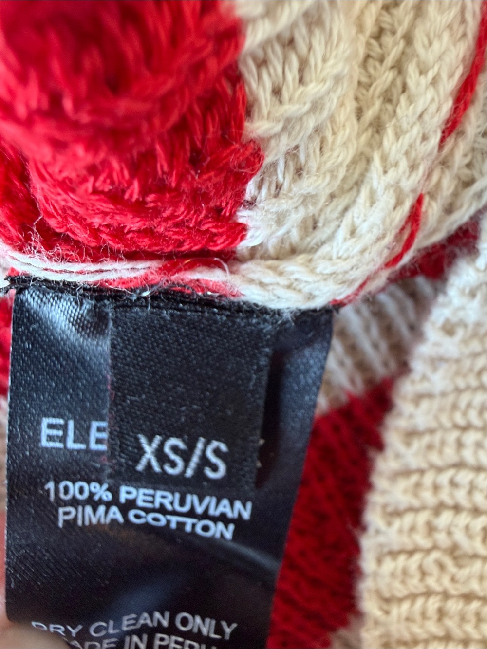 ELEVEN SIX Red & Cream Striped V-Neck Polo Sweater - Picture 3 of 7